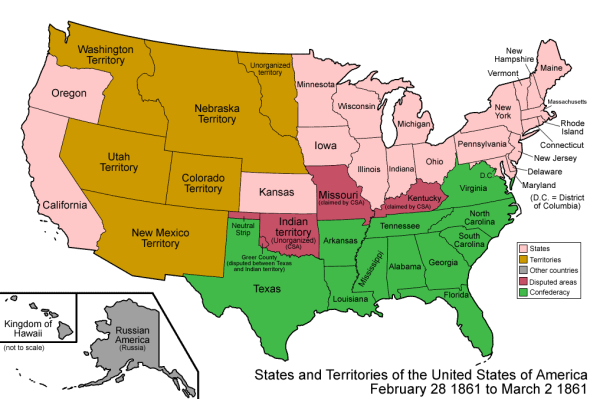 Territorios y Estados de EEUU (USA y CSA)